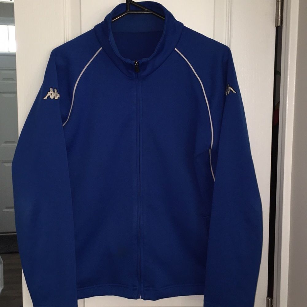 Vintage KAPPA blue full zipper soccer futbol team training work out jacket M